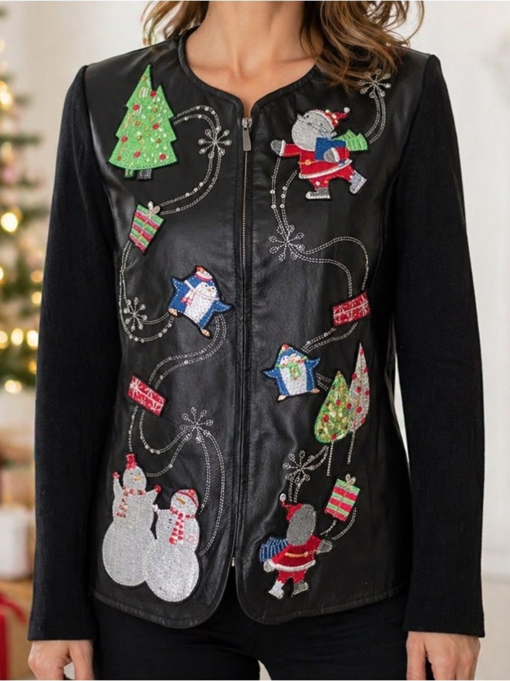 Peter Nygård Women’s Size M NWT 2011 Limited Edition Christmas Leather Jacket PM